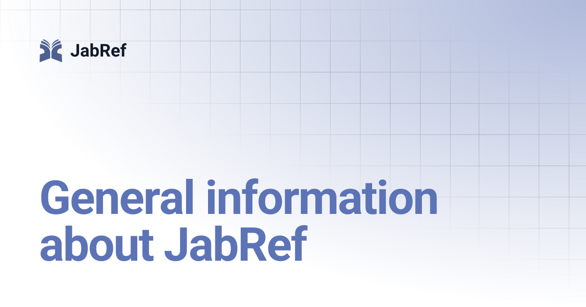 General information about JabRef | v4 | JabRef