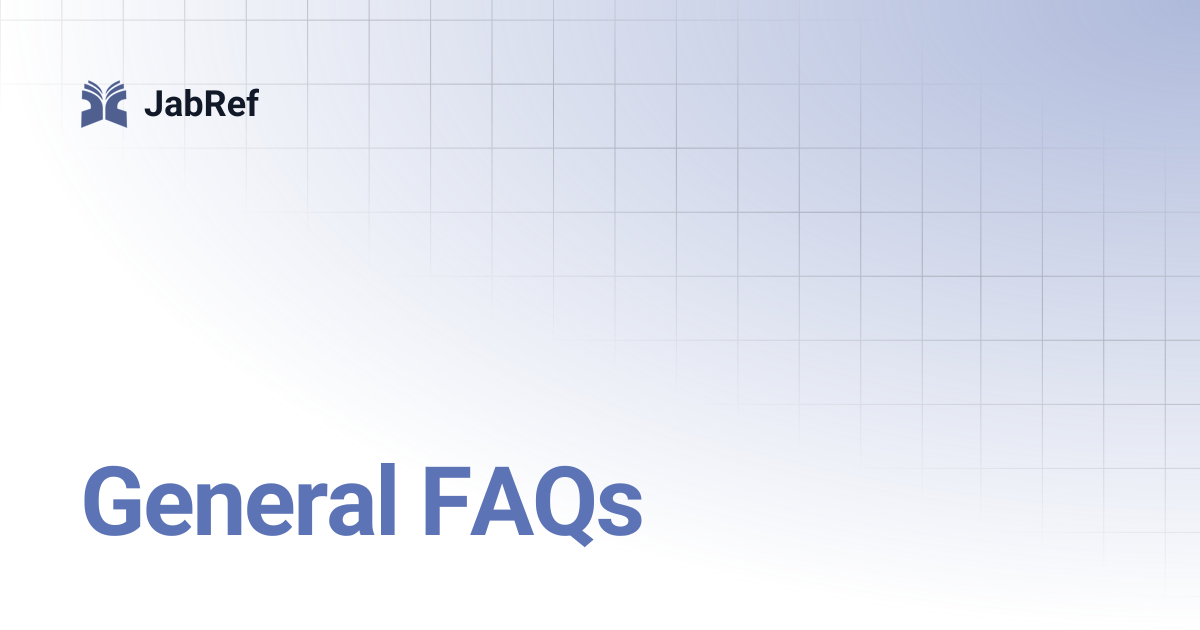 General FAQs | v4 | JabRef