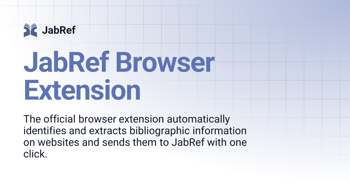 JabRef Browser Extension | v4 | JabRef