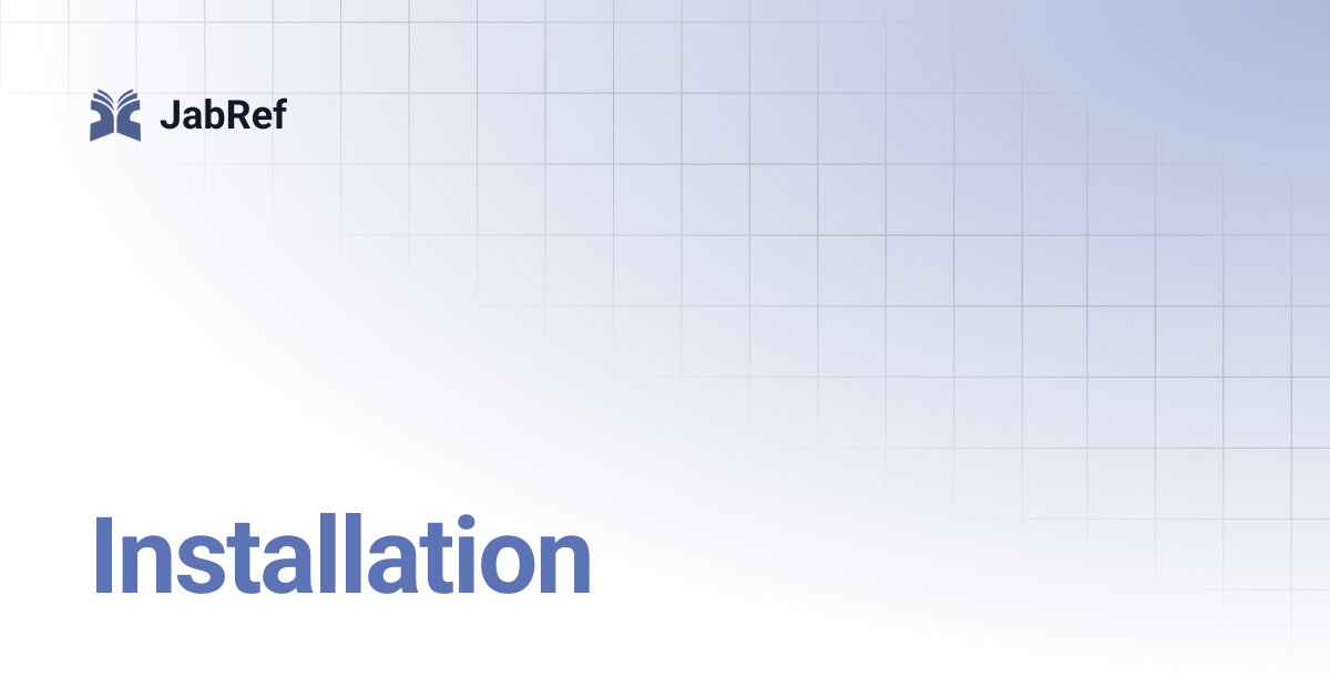 Installation | v5 | JabRef