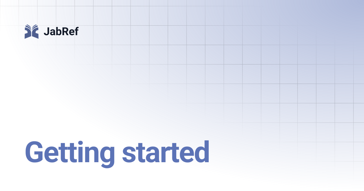 Getting started | v5 | JabRef