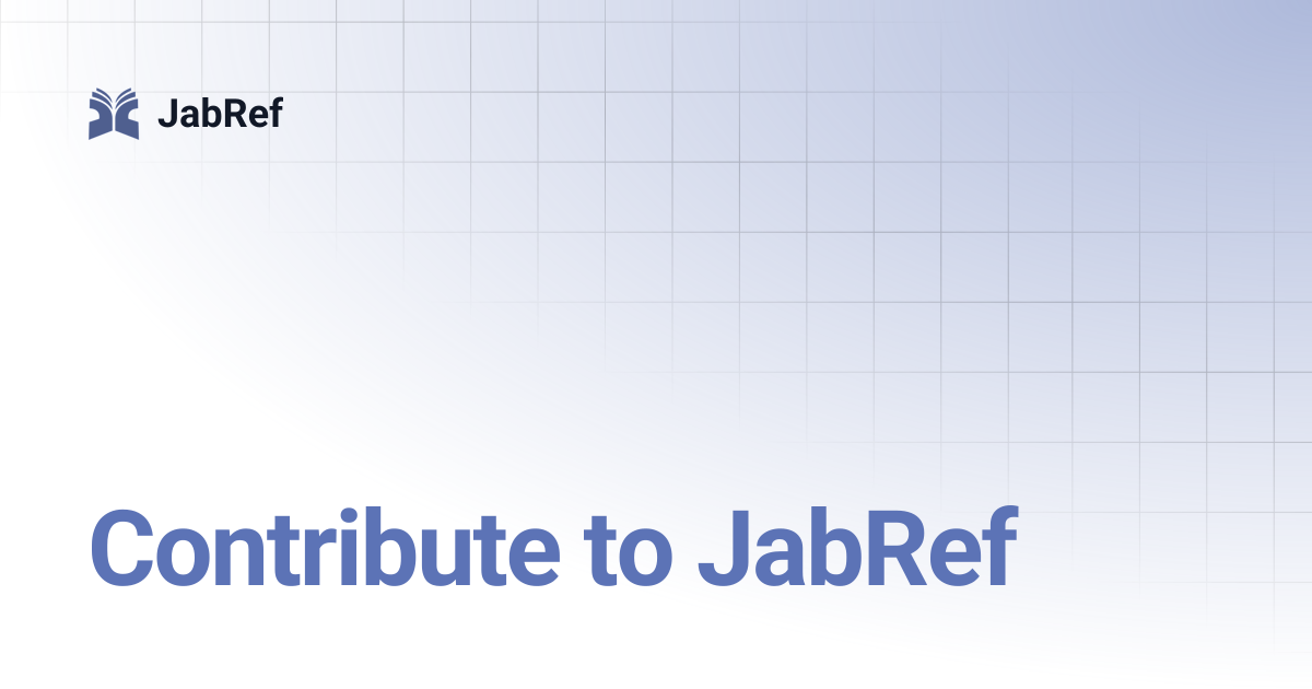 Contribute to JabRef | v5 | JabRef