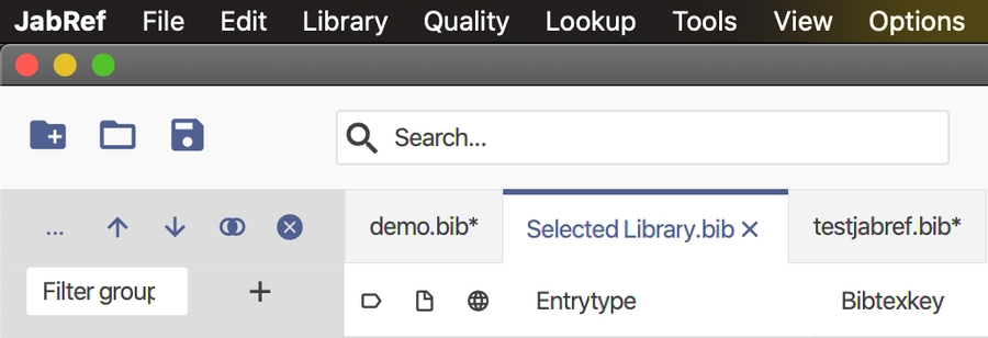 Main screen selected library