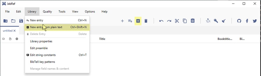 New entry from plain text