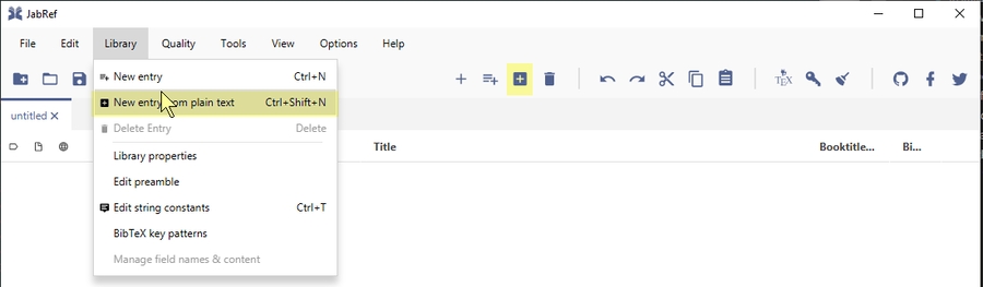 New entry from plain text