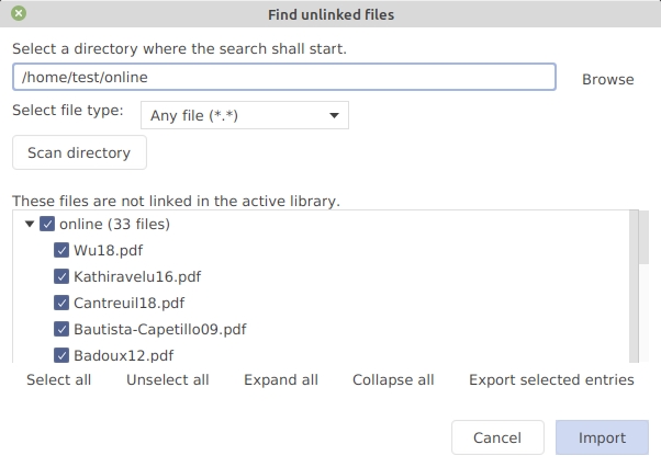 FindUnlinkedFiles - Found files