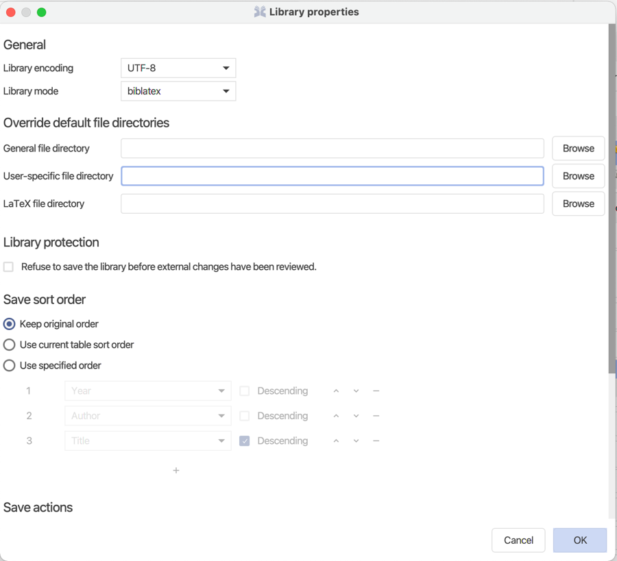 Override default file directories
