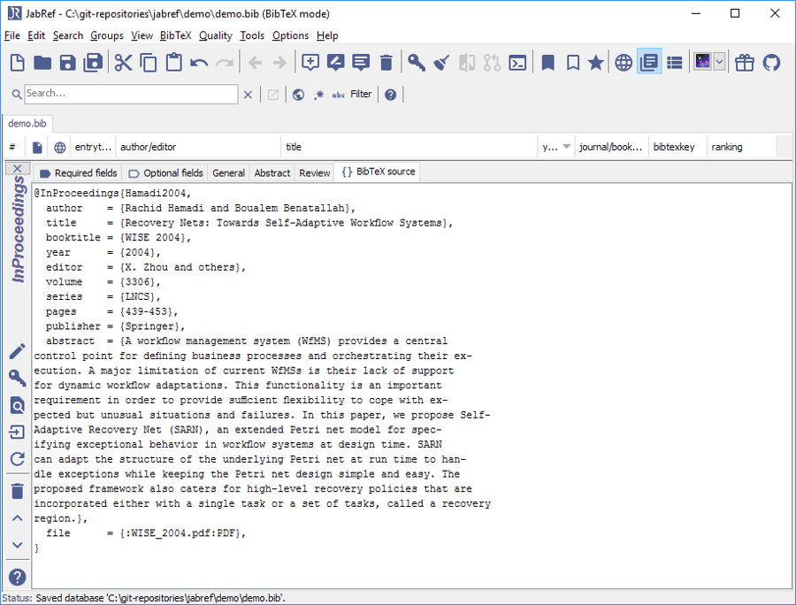 FindUnlinkedFiles - 10 - entry editor - BibTeX source