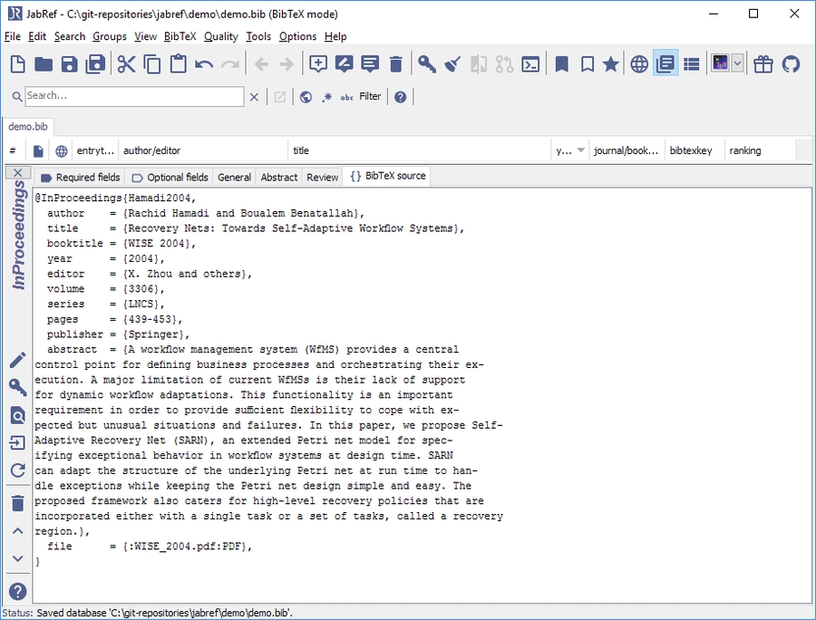 FindUnlinkedFiles - 10 - entry editor - BibTeX source