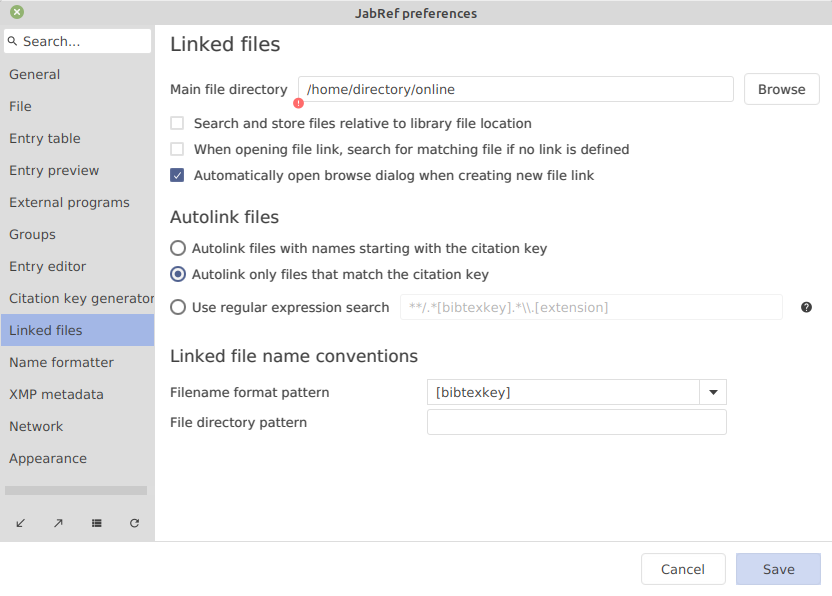 Main file directory